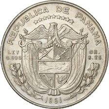 Panama, 1/4 Balboa, 1961, Franklin Mint, Silver, EF(40-45), KM:25