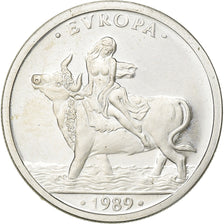 Spain, Juan Carlos I, Ecu, 1989, Madrid, Silver, AU(55-58), KM:M23