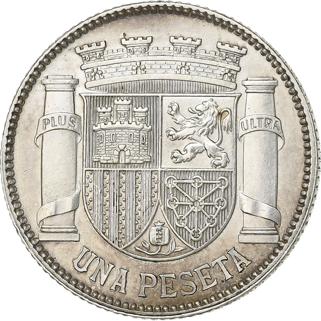 Spain, Peseta, 1933, Madrid, Silver, AU(55-58), KM:750