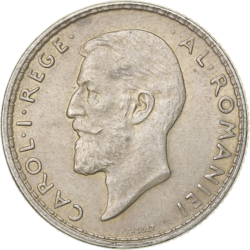 Romania, Carol I, Leu, 1914, Brussels, Silver, AU(55-58), KM:42