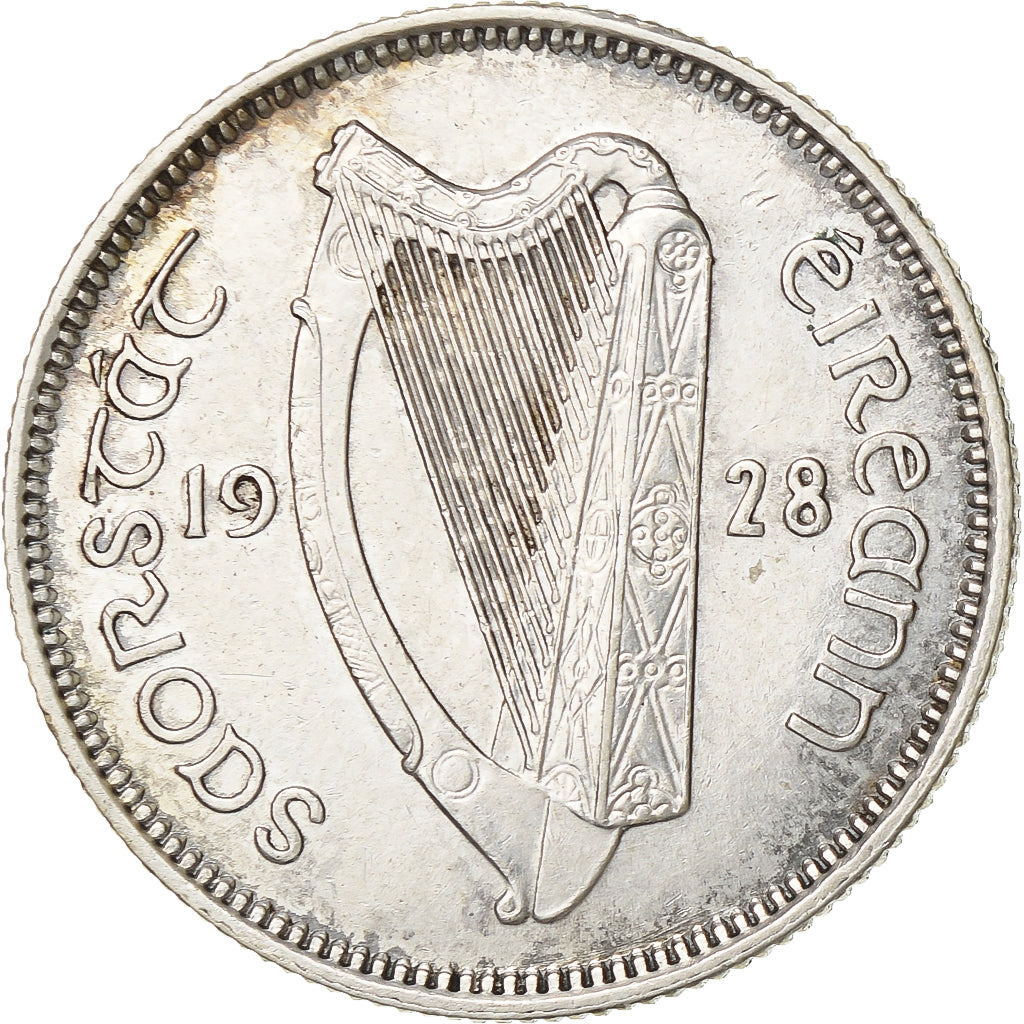 Ireland, Shilling, 1928, Dublin, Silver, AU(50-53), KM:6