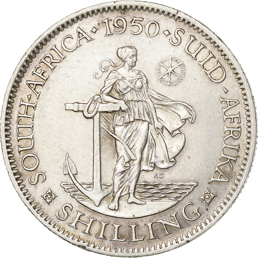 Sudáfrica, George VI, Shilling, 1950, Pretoria, Plata, MBC+, KM:37.1