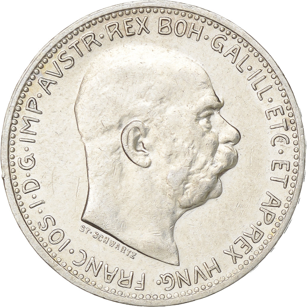 Franz Joseph I, Corona, 1914, Vienna, Silver, AU(50-53), KM:2820