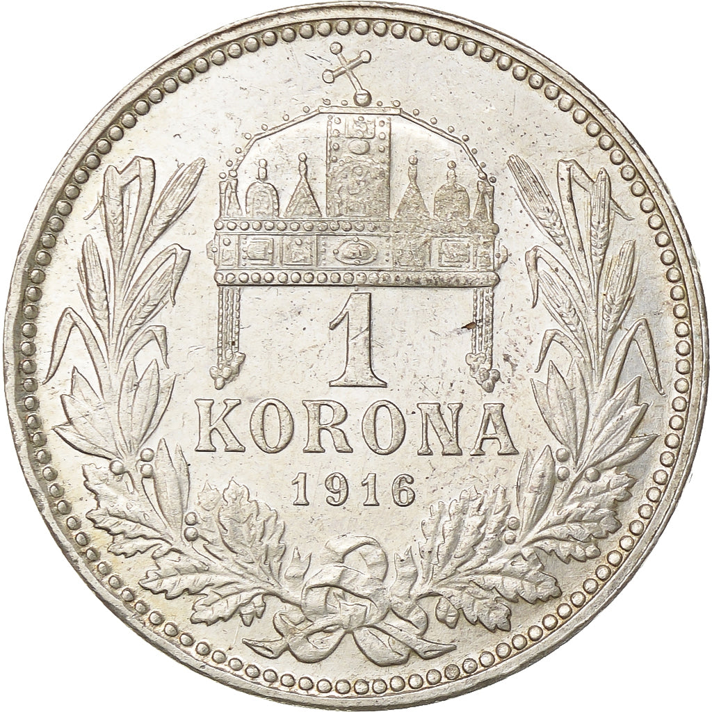 Ungarn, Franz Joseph I, Korona, 1916, Budapest, Silber, SS+, KM:492