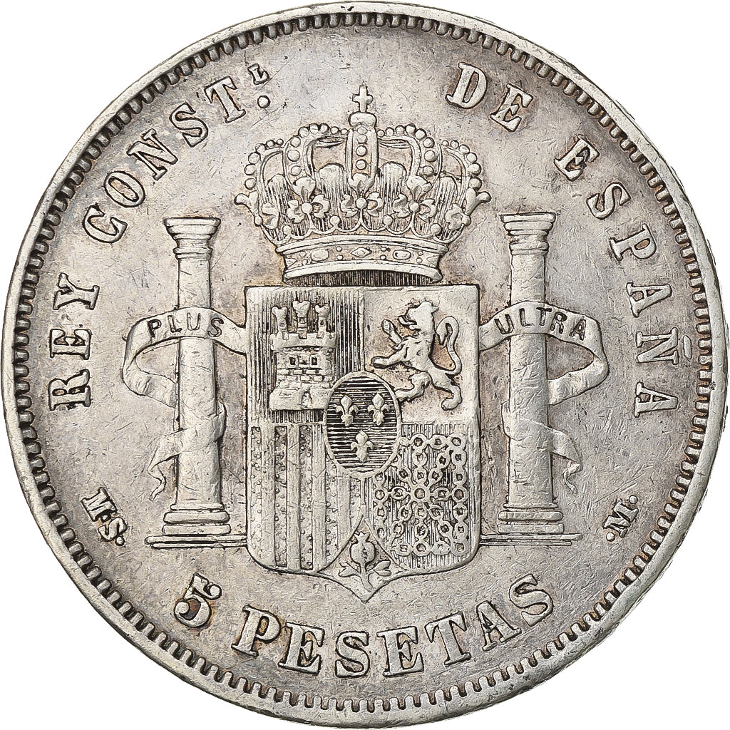 Spain, Alfonso XII, 5 Pesetas, 1885, Madrid, Silver, EF(40-45), KM:688