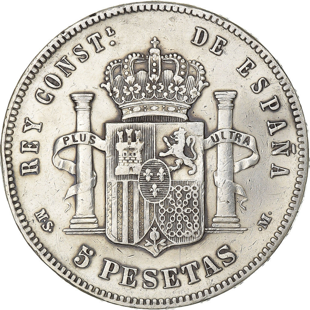 Spain, Alfonso XII, 5 Pesetas, 1885, Madrid, Silver, EF(40-45), KM:688