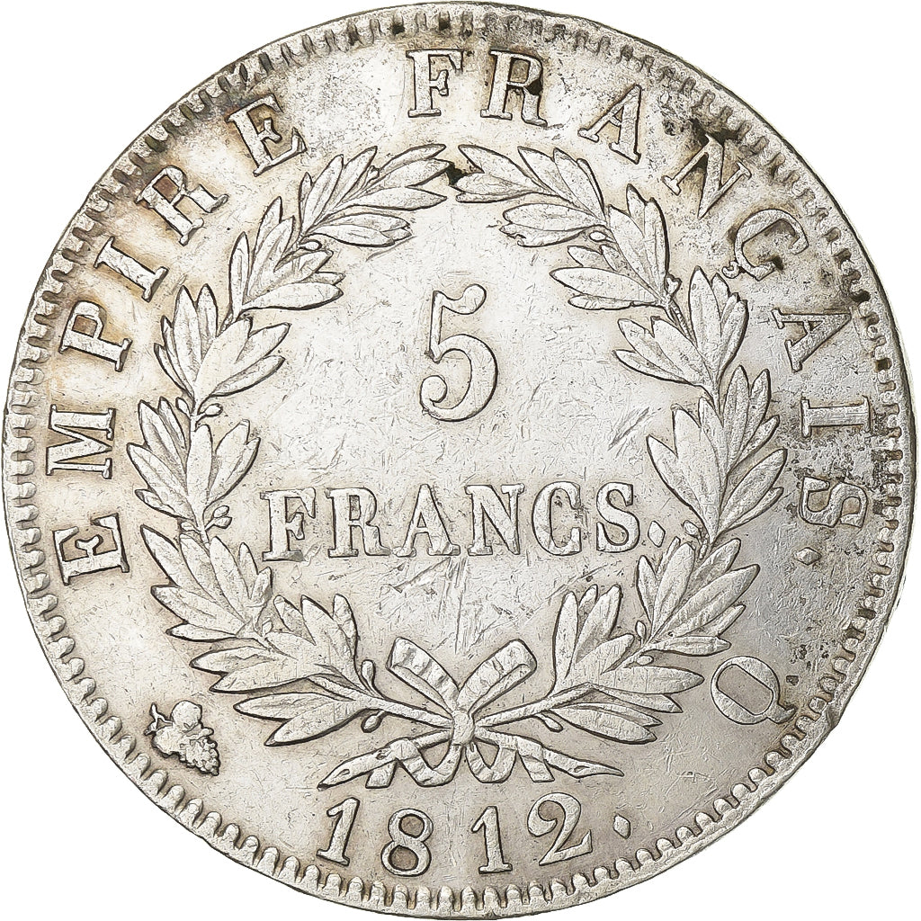 France, 5 Francs, Napoléon I, 1812, Perpignan, Silver, EF(40-45), KM:694.12