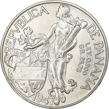 Panama, Balboa, 1947, Philadelphia, Silver, AU(55-58), KM:13