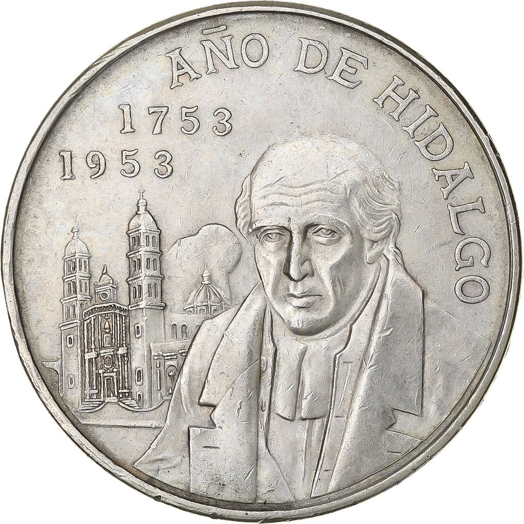 México, 5 Pesos, 1953, Mexico City, Prata, EF(40-45), KM:468