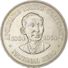 Philippines, Peso, 1964, Philadelphia, Silver, AU(50-53), KM:194