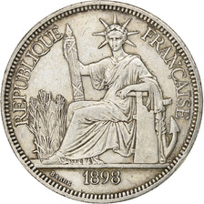 French Indochina, Piastre, 1898, Paris, Silver, EF(40-45), KM:5a.1