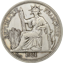 French Indochina, Piastre, 1921, Paris, Silver, EF(40-45), KM:TS1
