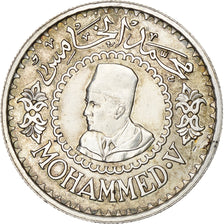 Marocco, Mohammed V, 500 Francs, 1956/AH1376, Paris, Argento, BB, KM:54