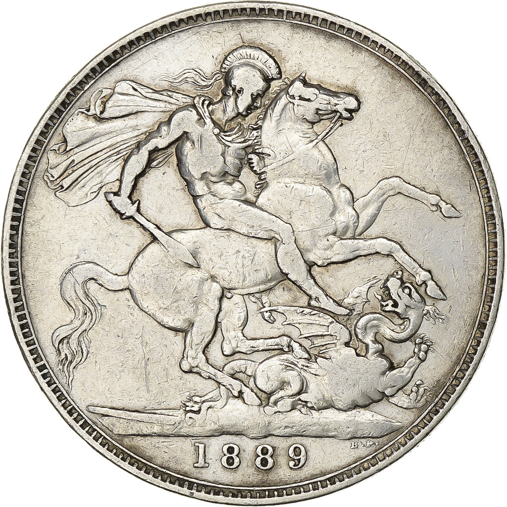 Great Britain, Victoria, Crown, 1889, London, Silver, VF(30-35), KM:765