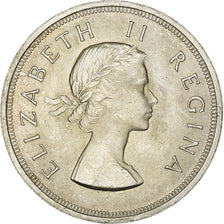 South Africa, Elizabeth II, 5 Shillings, 1955, Pretoria, Silver, EF(40-45)
