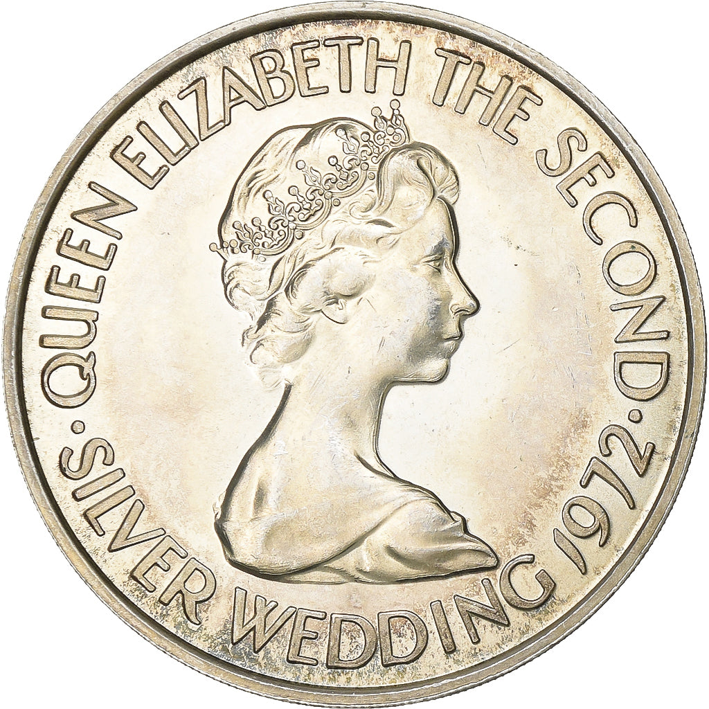 Jersey, Elizabeth II, 2 Pounds, 1972, British Royal Mint, Silver, AU(55-58)