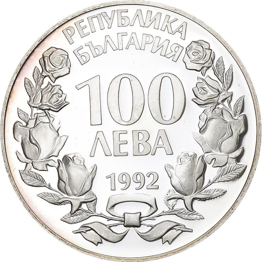 Bulgarije, 100 Leva, 1992, Sofia, Zilver, PR+, KM:226
