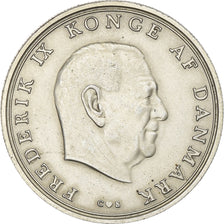 Denmark, Frederik IX, 10 Kroner, 1968, Copenhagen, Silver, MS(63), KM:857