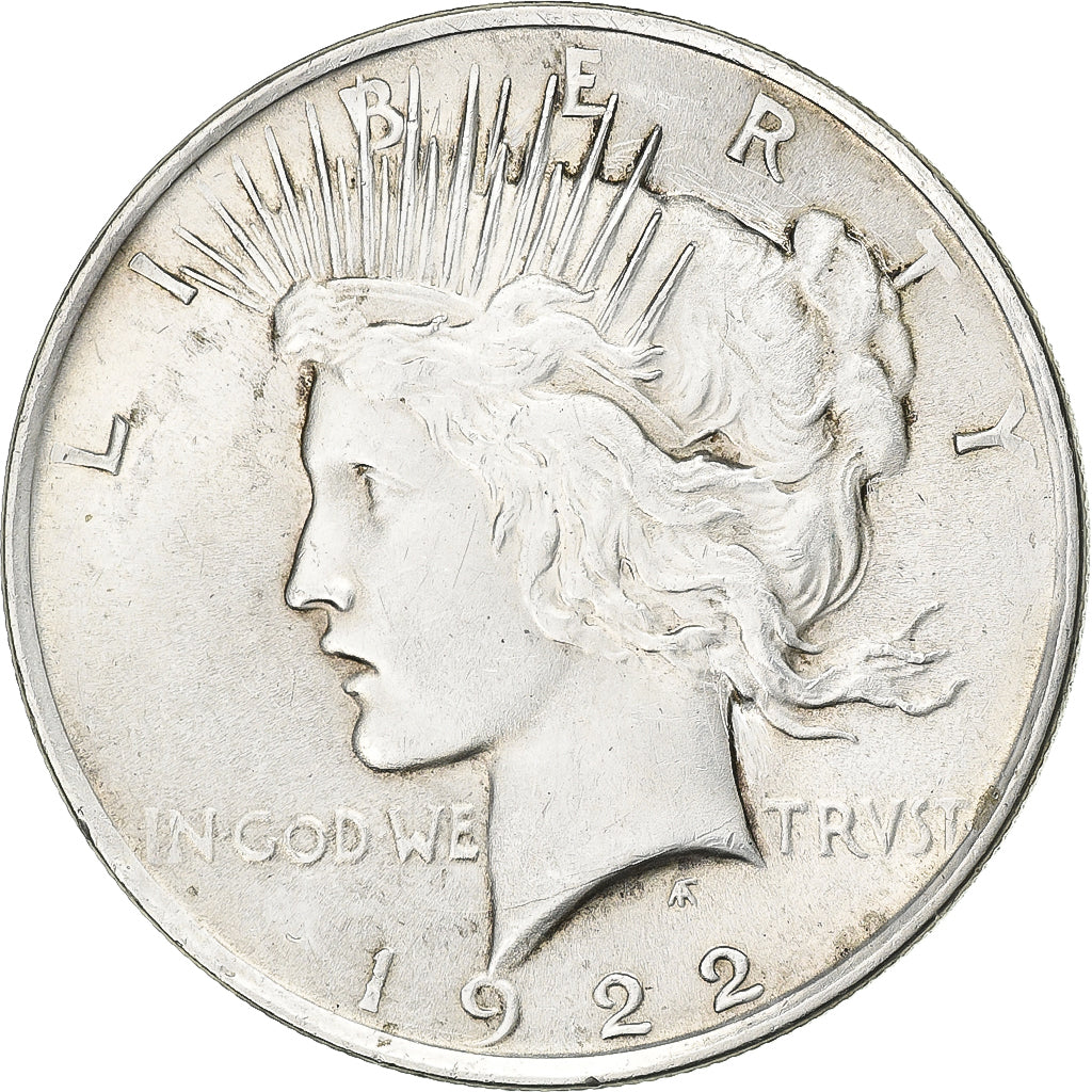 United States, Dollar, Peace Dollar, 1922, Philadelphia, Silver, EF(40-45)