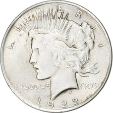 United States, Dollar, Peace Dollar, 1922, Philadelphia, Silver, EF(40-45)