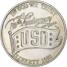 United States, Dollar, 1991, Denver, Silver, AU(55-58), KM:232