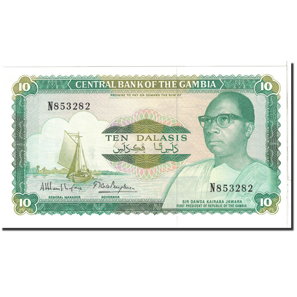 Banknote, The Gambia, 10 Dalasis, 1972, Undated, KM:6c, UNC(65-70)