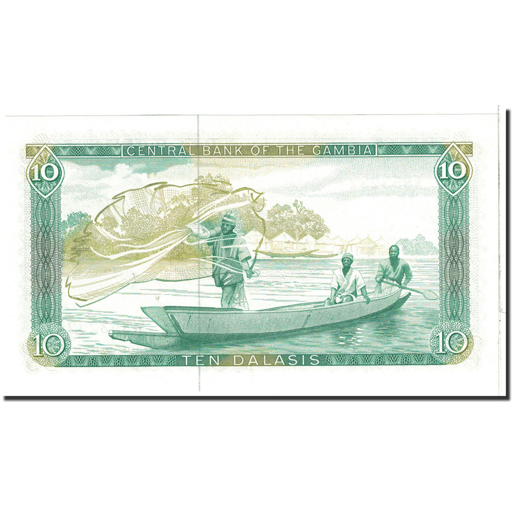 Banknote, The Gambia, 10 Dalasis, 1972, Undated, KM:6c, UNC(65-70)