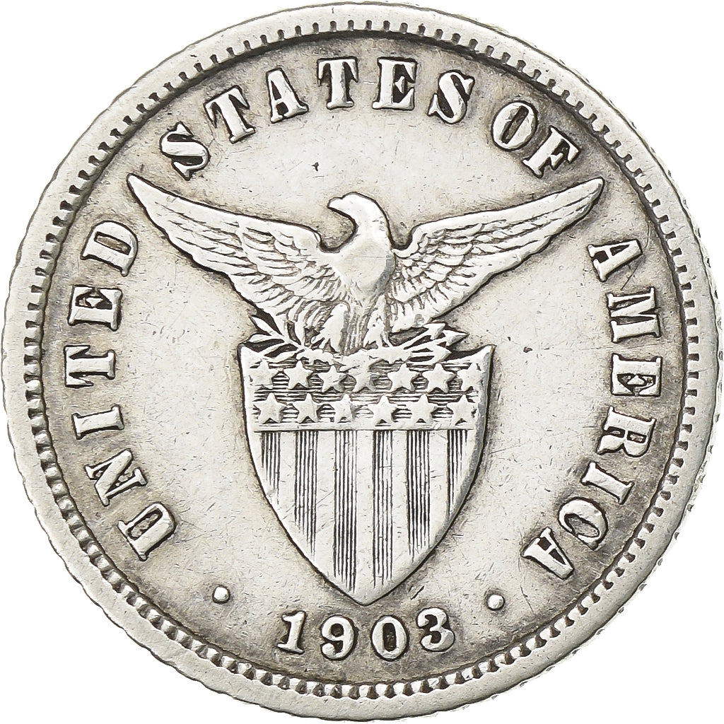 Philippines, 10 Centavos, 1903, Philadelphia, Silver, VF(30-35), KM:165
