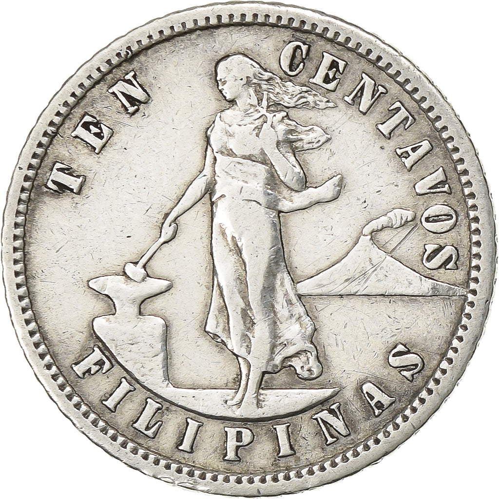 Philippines, 10 Centavos, 1903, Philadelphia, Silver, VF(30-35), KM:165