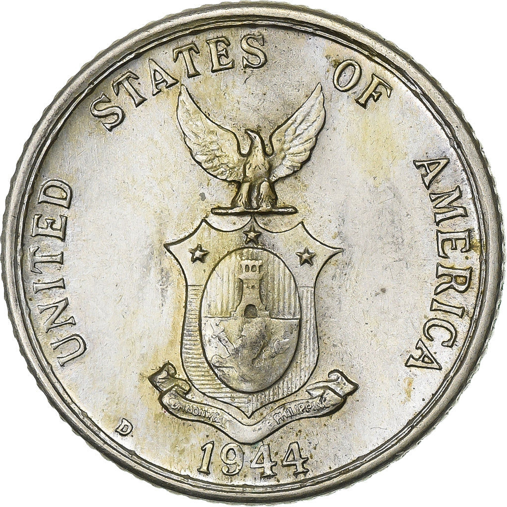 Filippine, 20 Centavos, 1944, Denver, Argento, BB+, KM:182