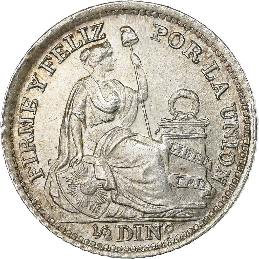 Perù, 1/2 Dinero, 1917, Lima, Argento, SPL, KM:206.2