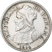 Panama, 5 Centesimos, 1904, Philadelphia, Silver, EF(40-45), KM:2