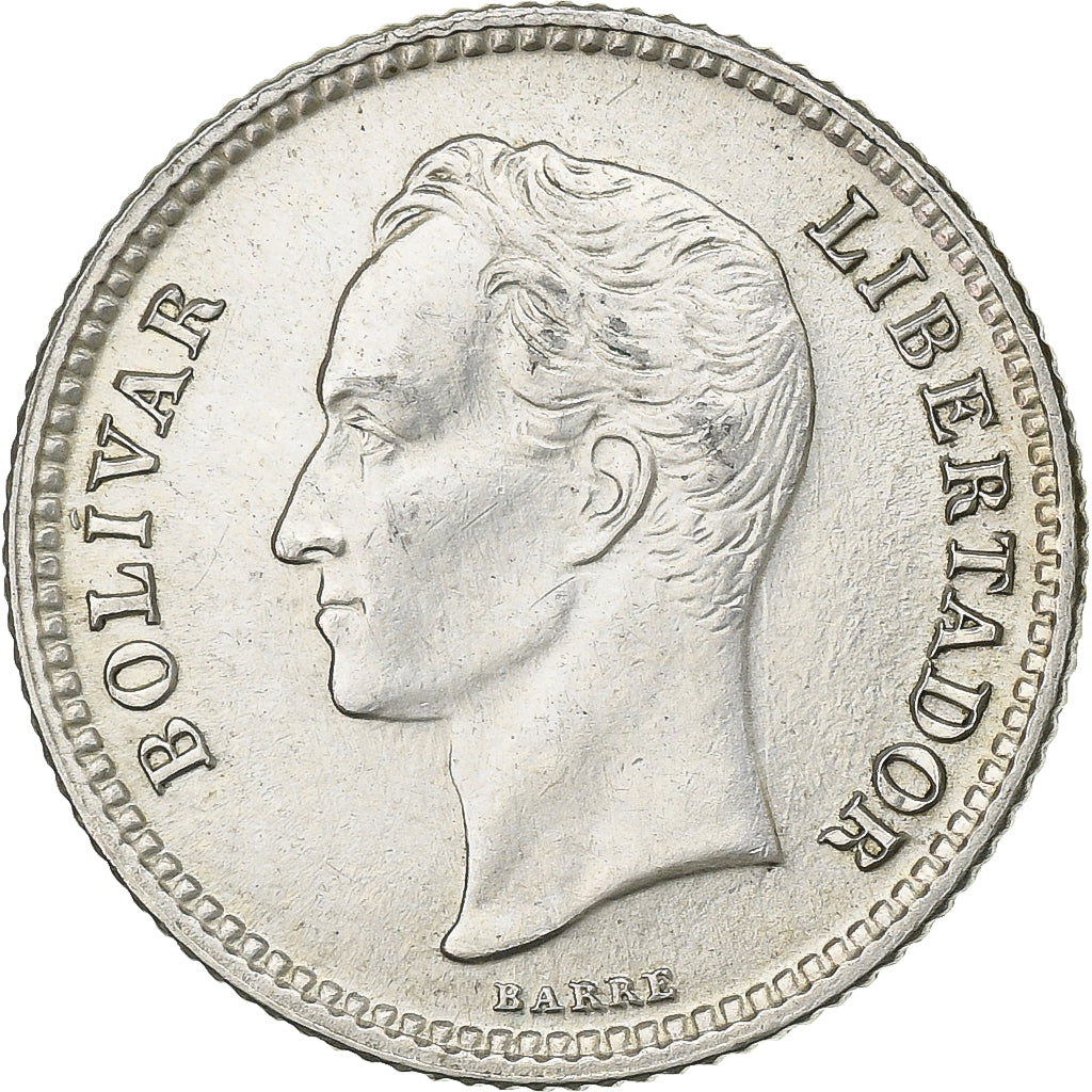 Venezuela, 25 Centimos, 1954, Silver, AU(50-53), KM:35