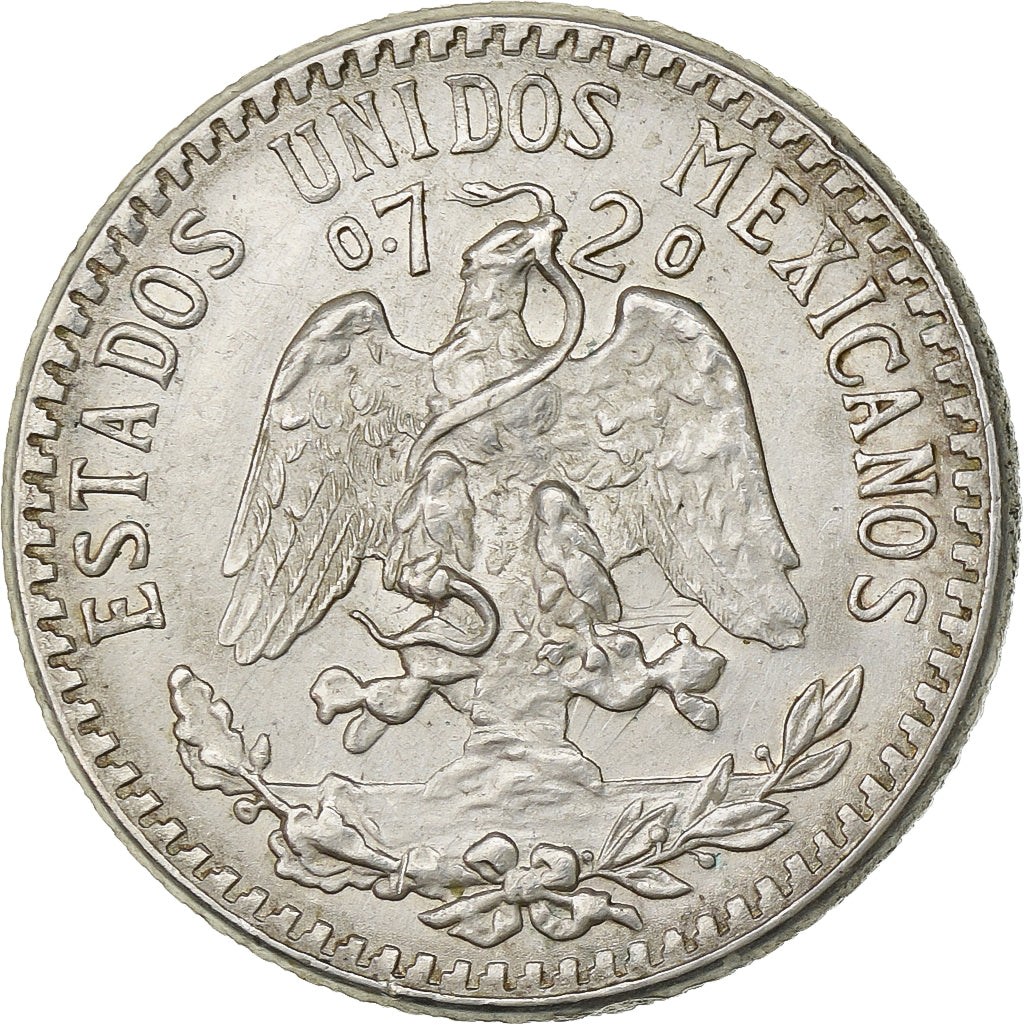 México, 20 Centavos, 1943, Mexico City, Prata, AU(50-53), KM:438