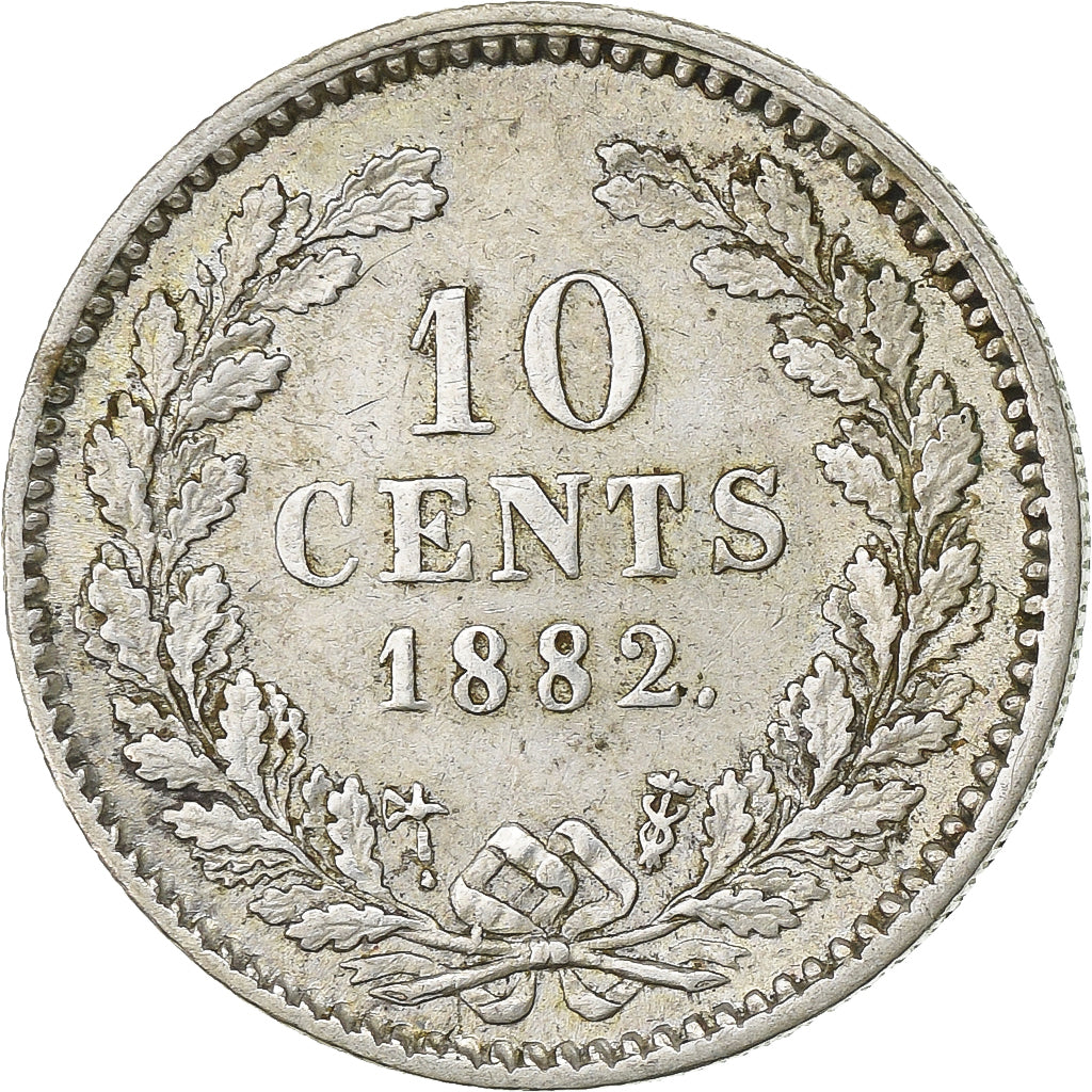 Netherlands, William III, 10 Cents, 1882, Utrecht, Silver, AU(50-53), KM:80