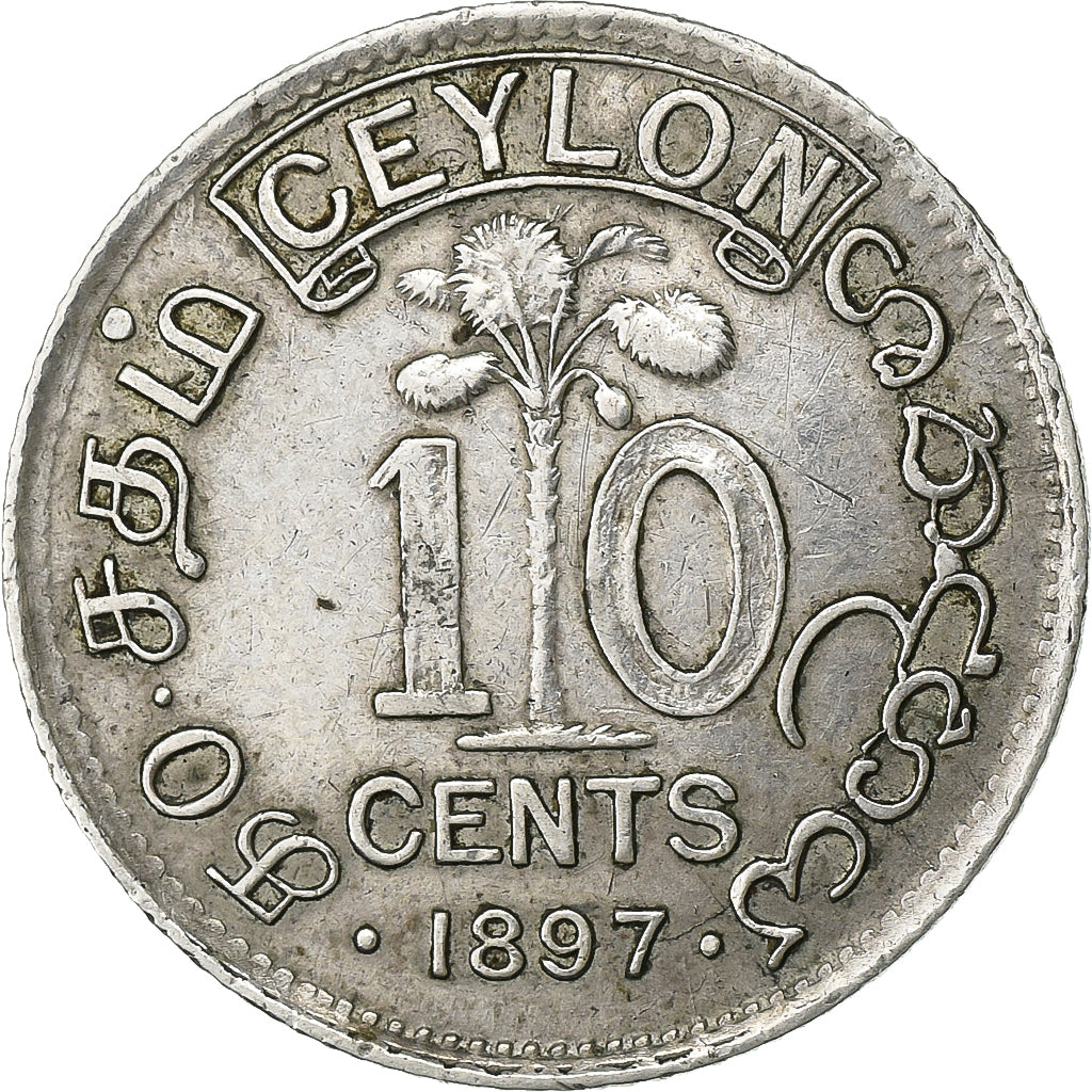 Sri Lanka, Victoria, 10 Cents, 1897, London, Argento, BB, KM:94