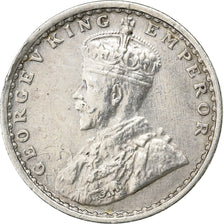 India, George V, 2 Annas, 1914, Bombay, Argento, BB, KM:515