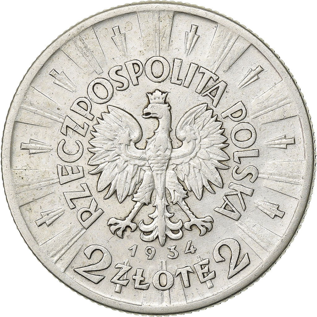 Poland, 2 Zlote, 1934, Warsaw, Silver, EF(40-45), KM:27
