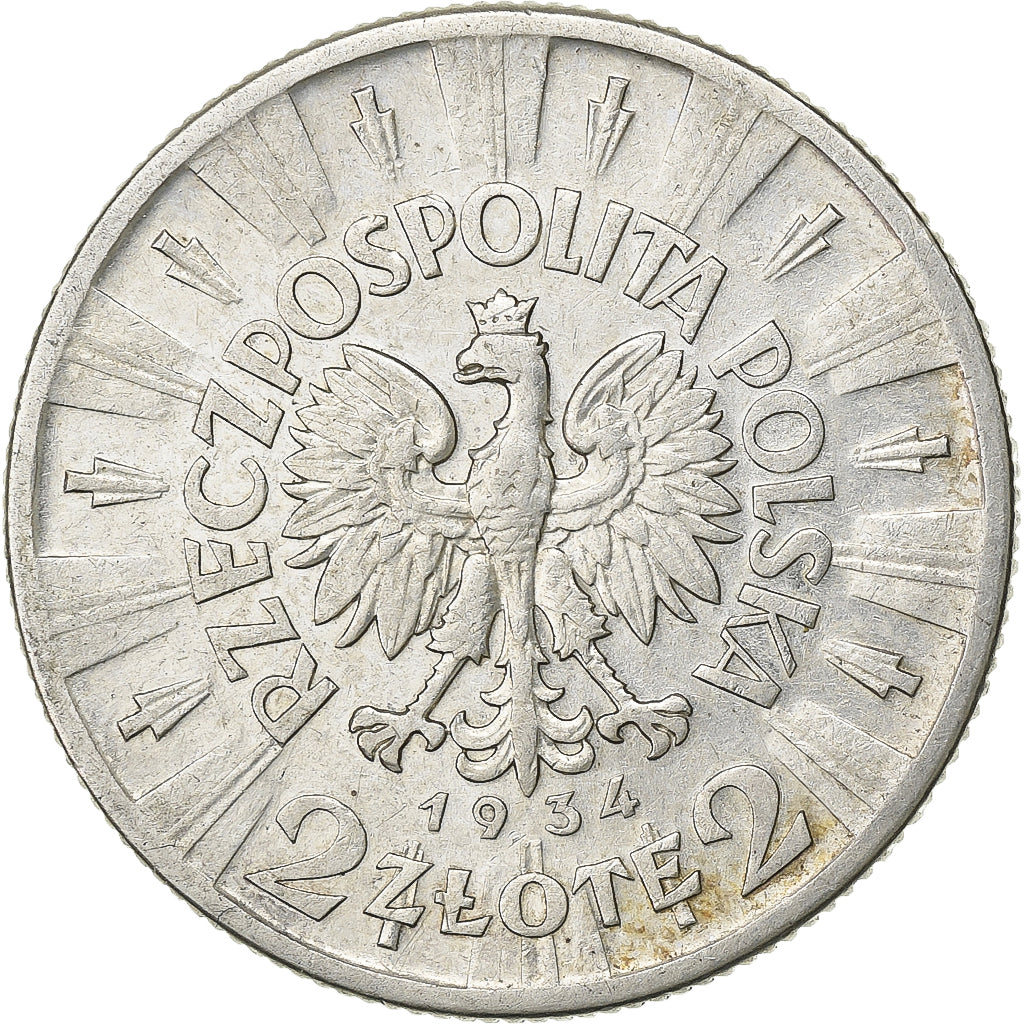Poland, 2 Zlote, 1934, Warsaw, Silver, EF(40-45), KM:27
