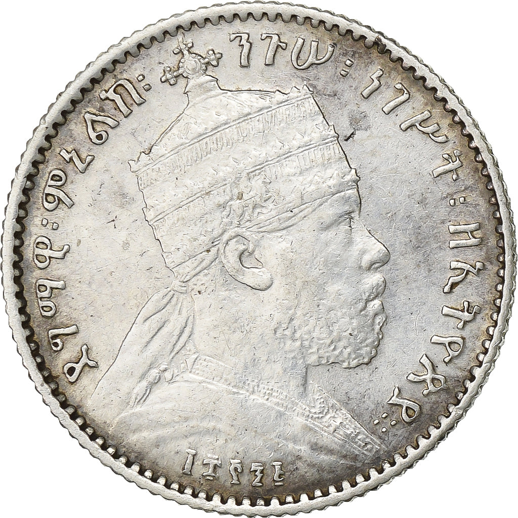 Ethiopia, Menelik II, Gersh, 1903, Paris, Silver, EF(40-45), KM:12