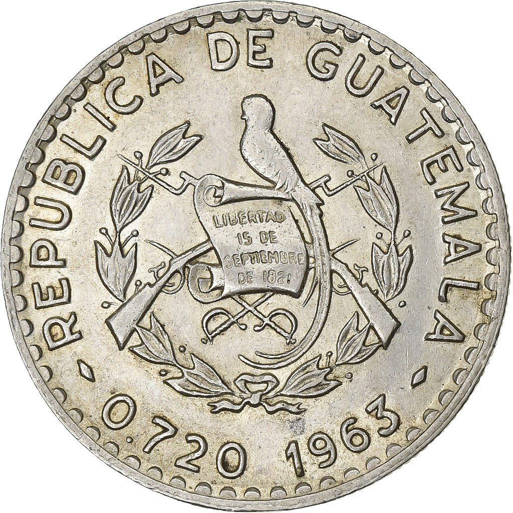 Guatemala, 50 Centavos, 1963, Guatemala City, Argento, SPL-, KM:264