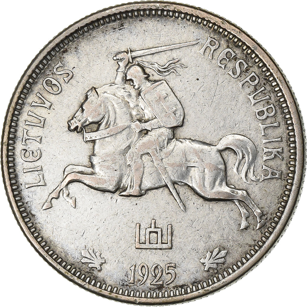 Lithuania, 5 Litai, 1925, King's Norton, Silver, EF(40-45), KM:78