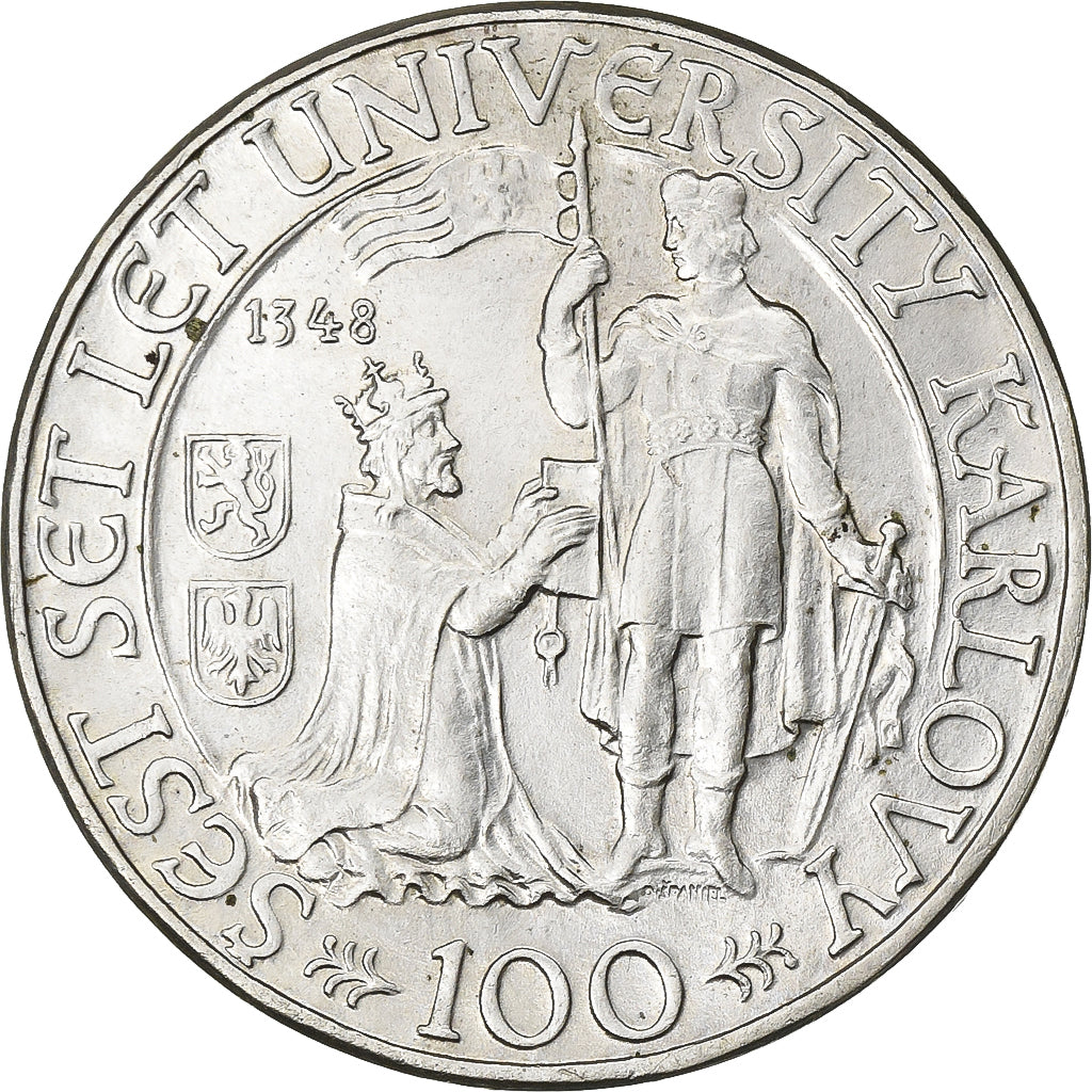 Czechoslovakia, 100 Korun, 1948, Silver, EF(40-45), KM:26