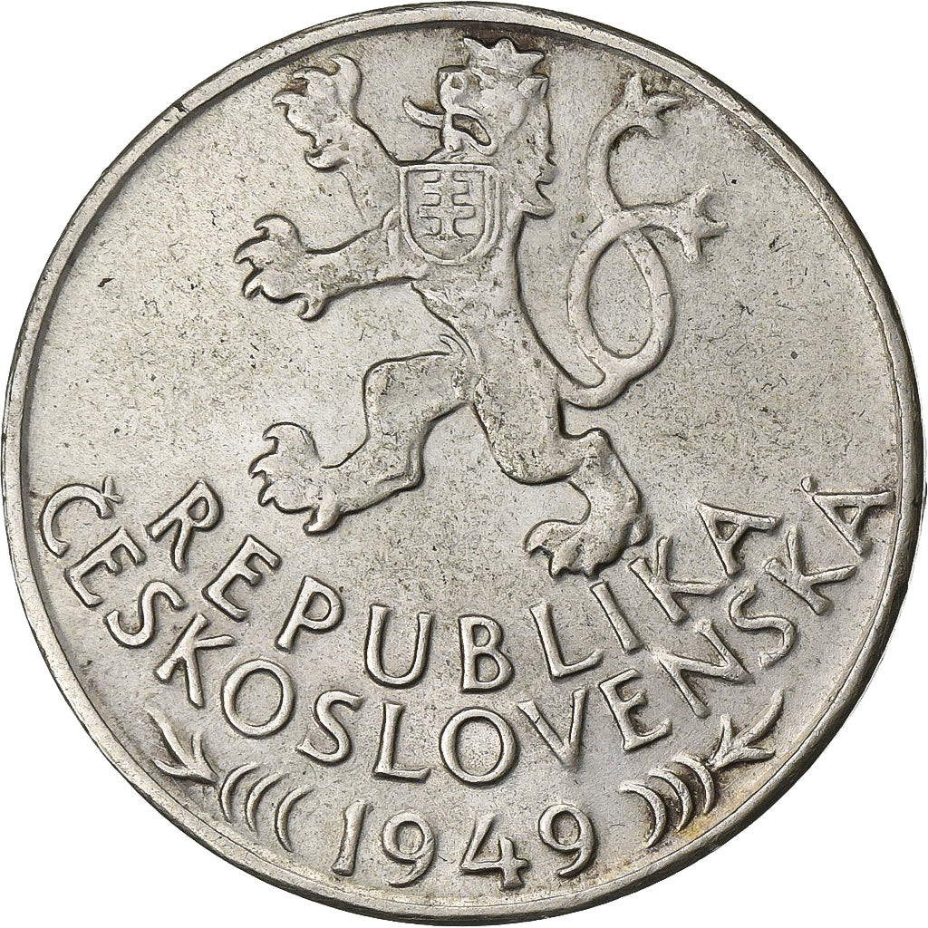 Cecoslovacchia, 100 Korun, 1949, Argento, BB, KM:29