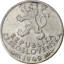 Cecoslovacchia, 100 Korun, 1949, Argento, BB, KM:29