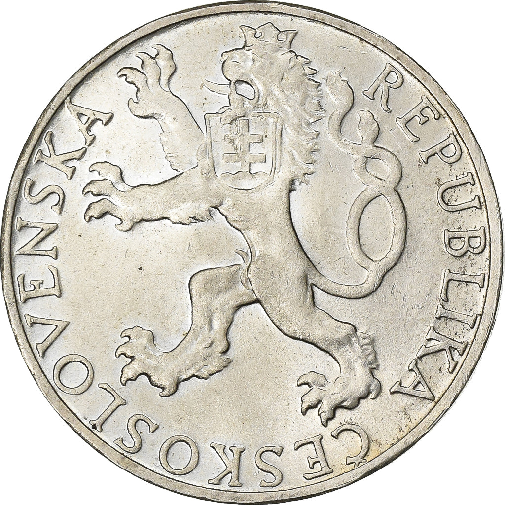 Czechosłowacja, 50 Korun, 1948, Srebro, EF(40-45), KM:25