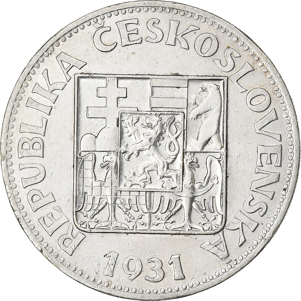Tschechoslowakei, 10 Korun, 1931, Silber, SS, KM:15