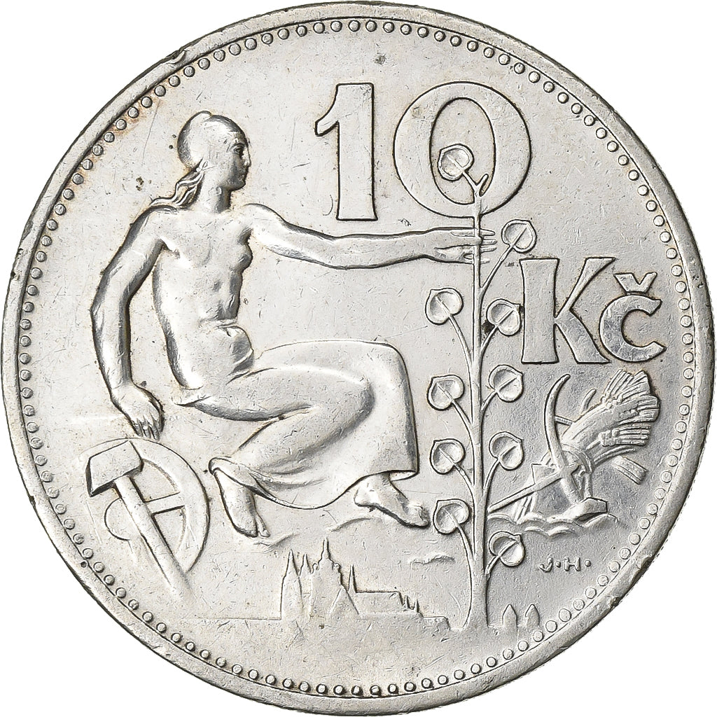 Tschechoslowakei, 10 Korun, 1931, Silber, SS, KM:15