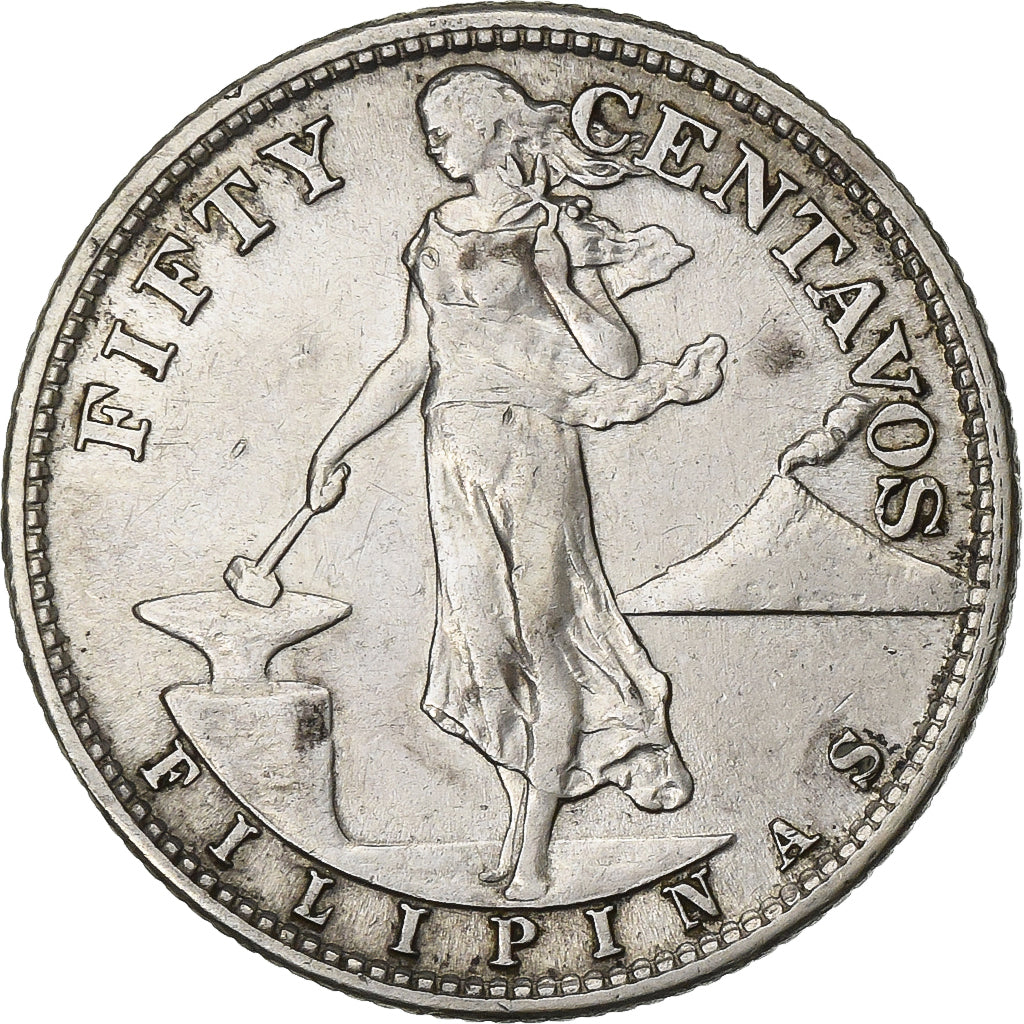 Philippines, 50 Centavos, 1945, San Francisco, Silver, EF(40-45), KM:183