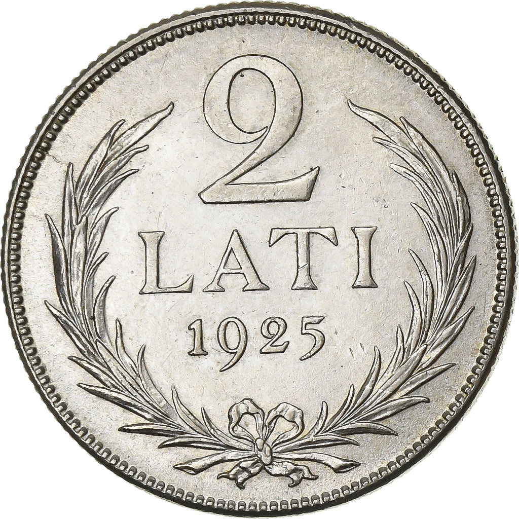 Latvia, 2 Lati, 1925, Silver, AU(50-53), KM:8